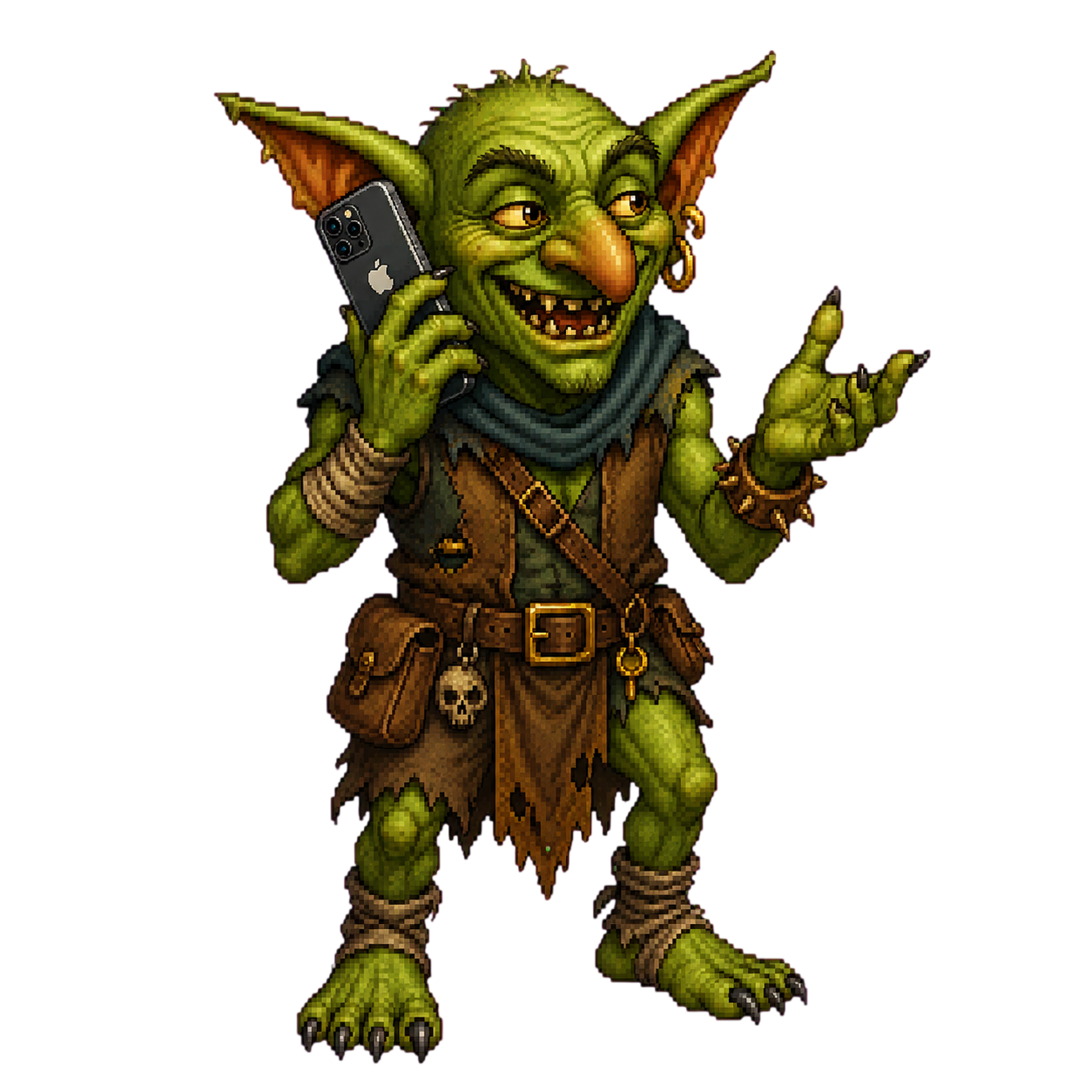 Goblin mit Smartphone